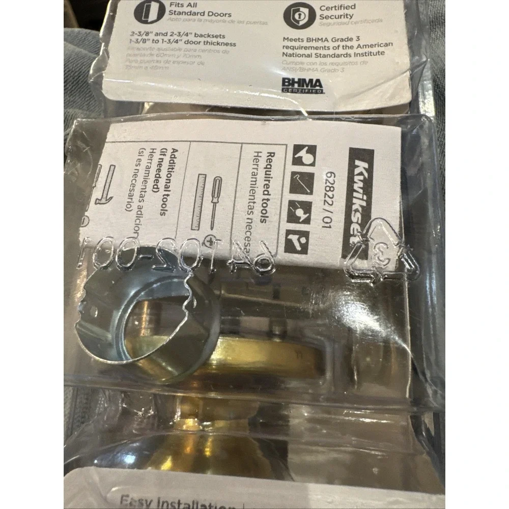 KWIKSET Passage Hall And Closet Polished Brass‎ Door Knob 92001-513
